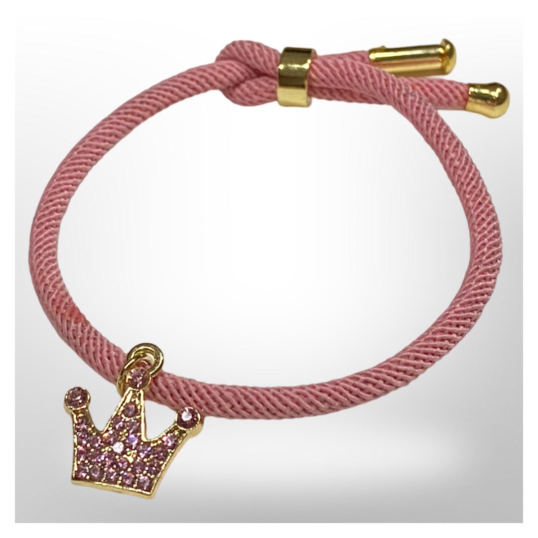 Pulsera Rosa Ajustable - Corona