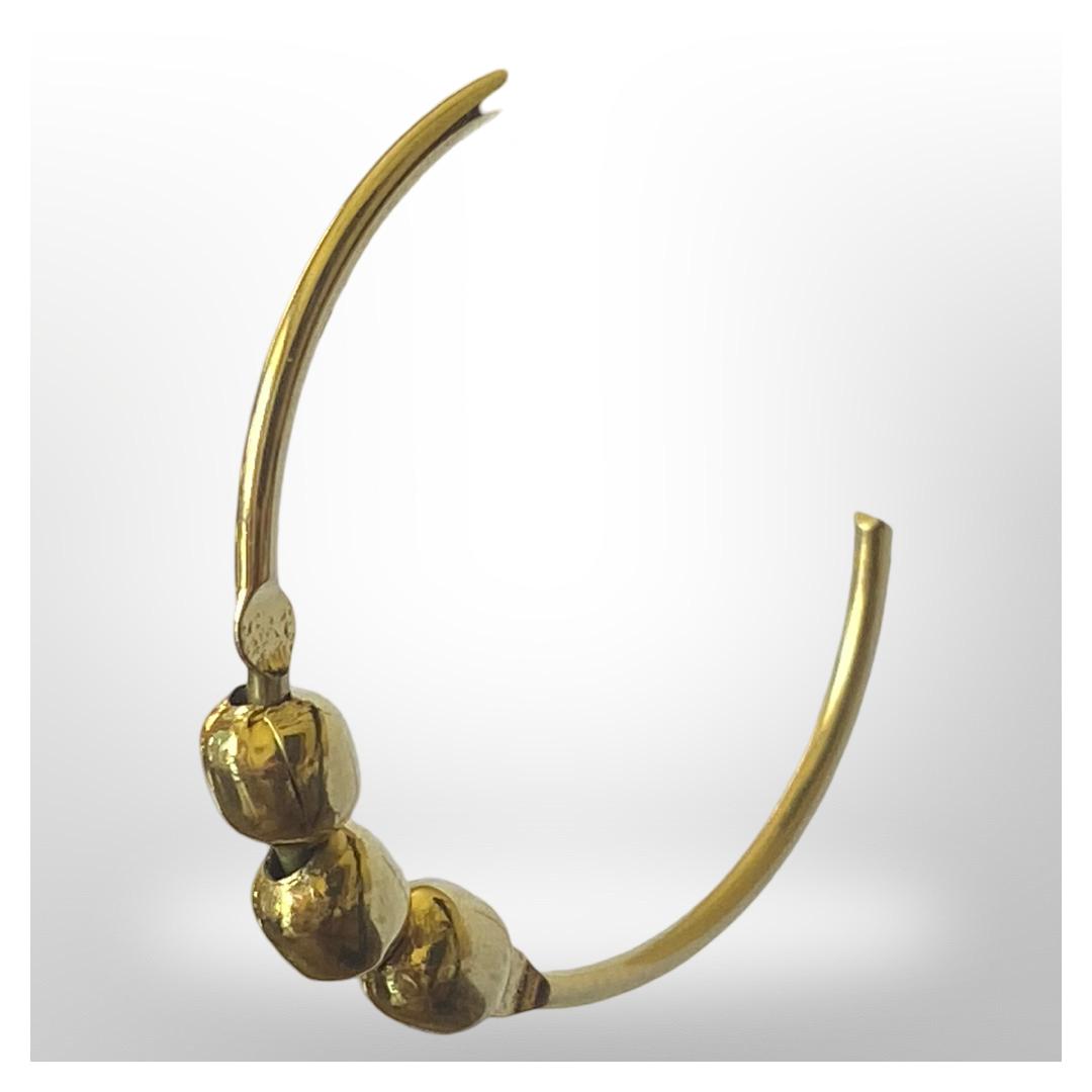 Aros Argolla Mediana con Balines - Baño de Oro