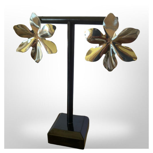 Aros Flor - Baño de Plata