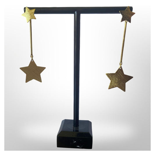 Aros Estrella Colgante - Baño de Oro