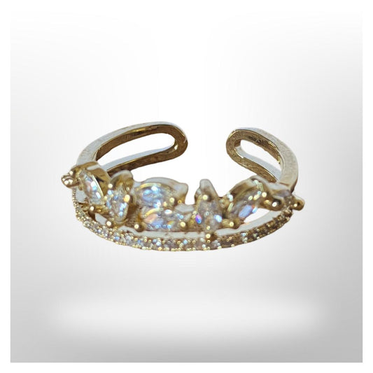 Anillo Ajustable - Circonitas - Dos Niveles