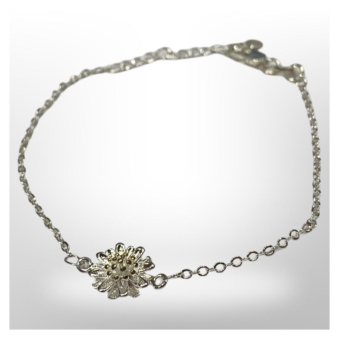 Pulsera Flor - Baño de plata