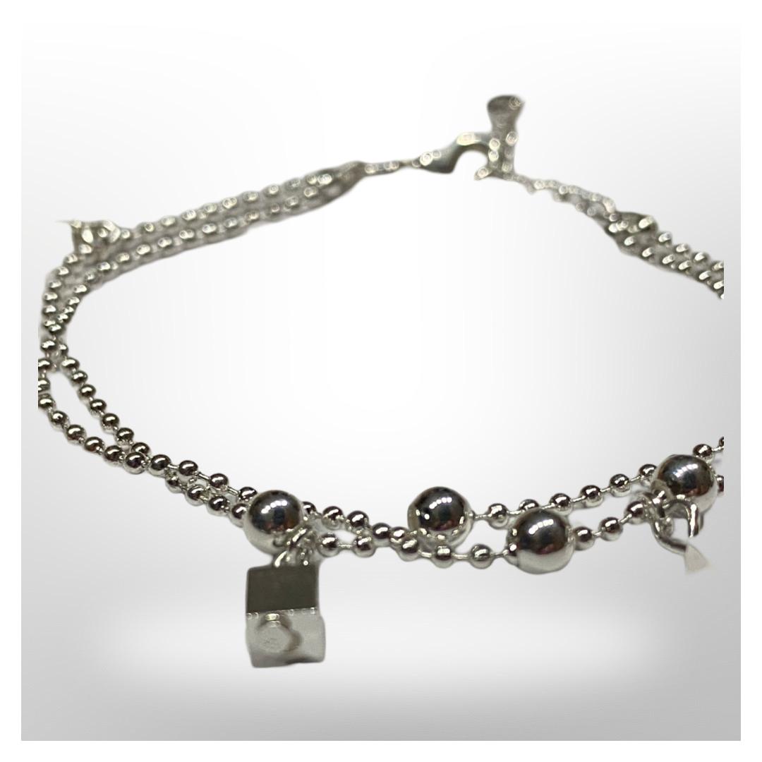 Pulsera Cubos y Esferas - Baño de plata