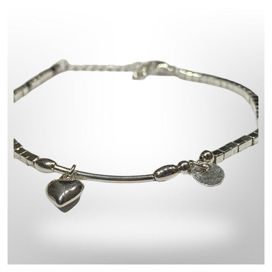 Pulsera Corazones - Baño de plata