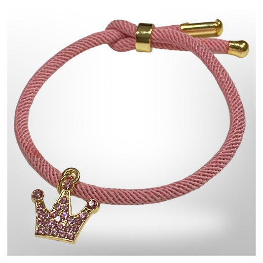 Pulsera Rosa Ajustable - Corona