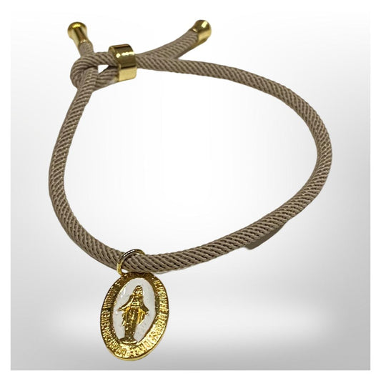 Pulsera Beige Ajustable - Virgen de los Rayos