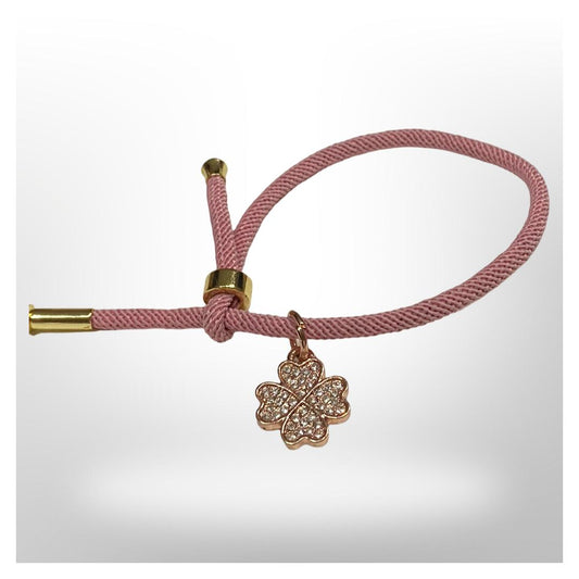 Pulsera Rosa Ajustable - Trébol